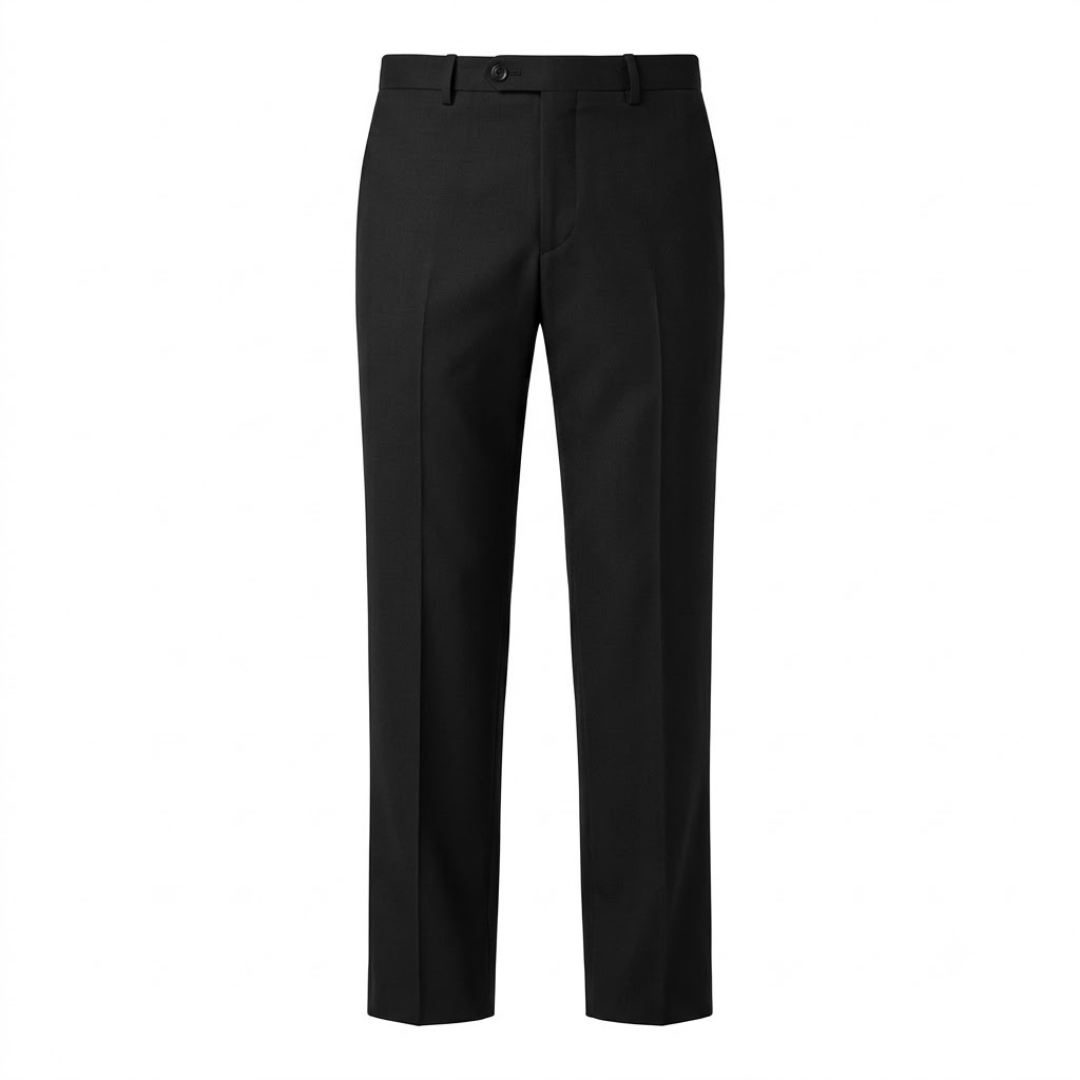 Tailored Black Worsted Trousers