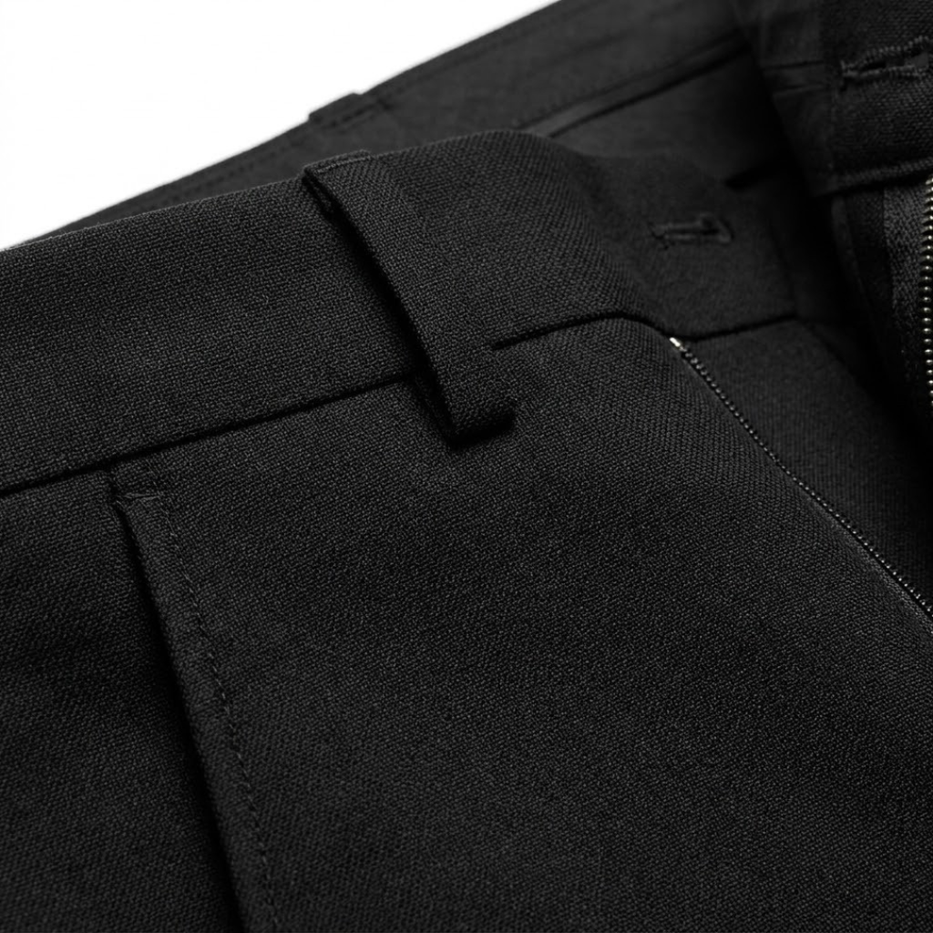 Tailored Black Worsted Trousers