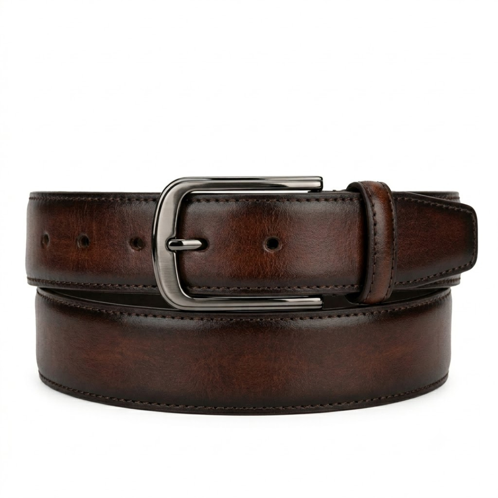 Elegant Brown Leather Belt