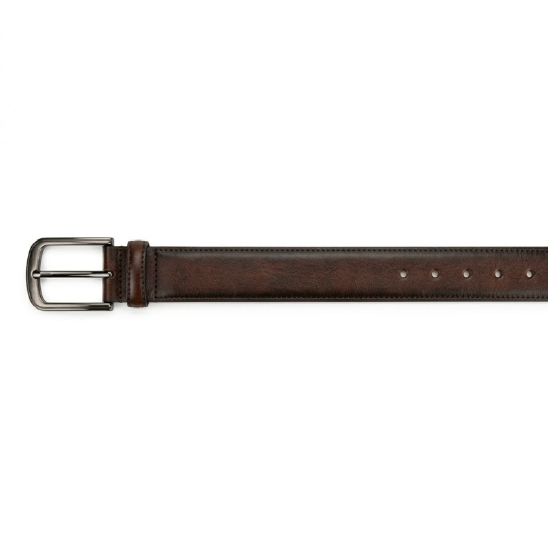 Elegant Brown Leather Belt