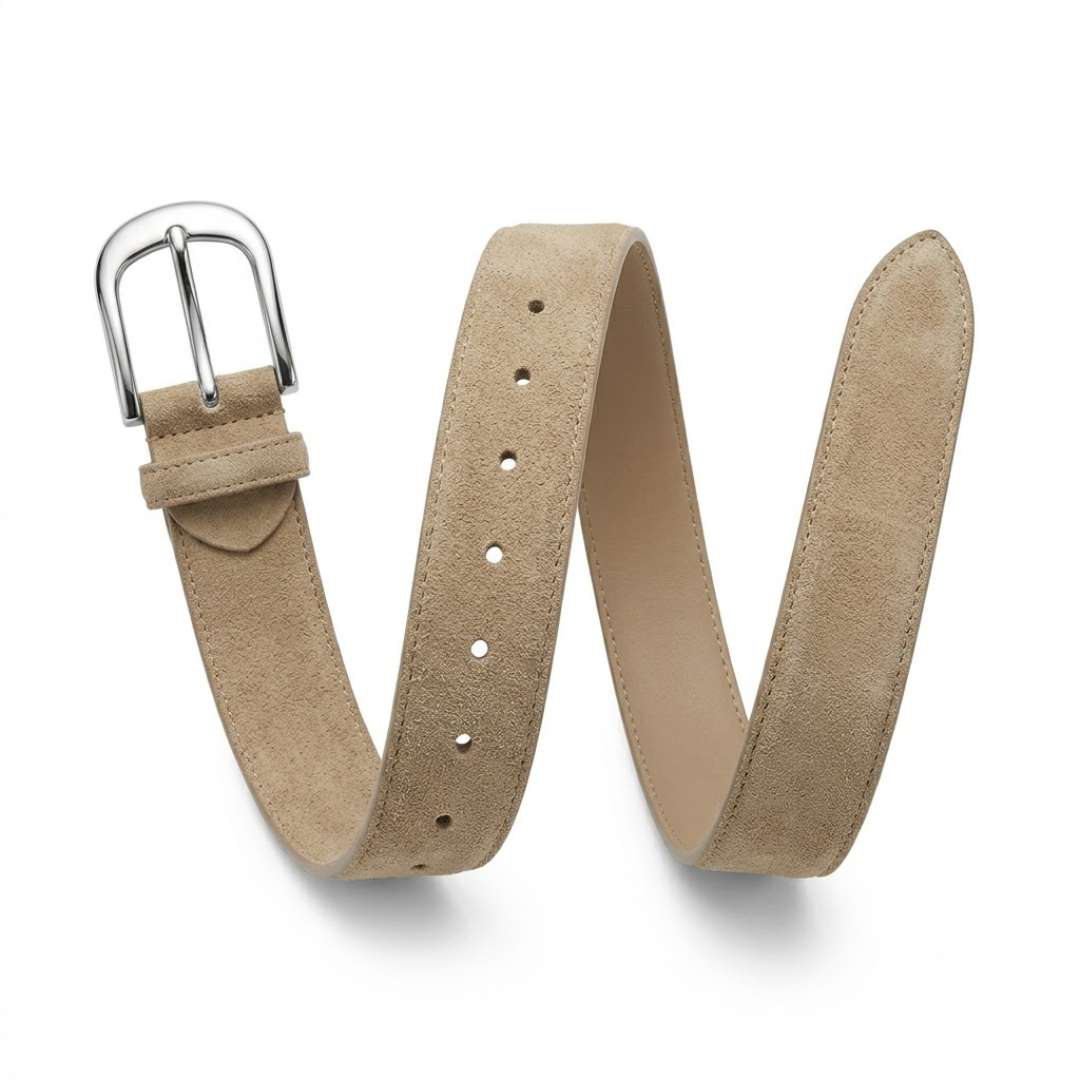 Premium Beige Suede Belt