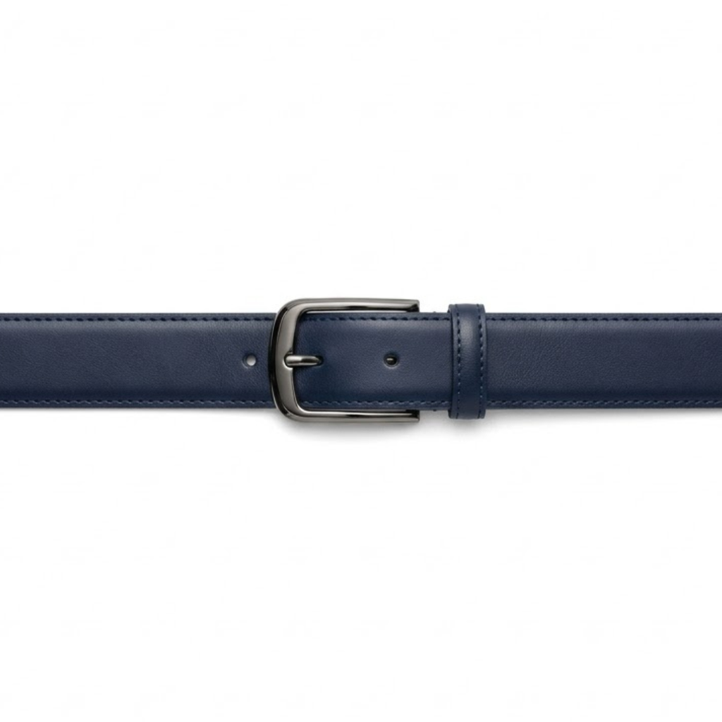 Premium Navy Leather Belt