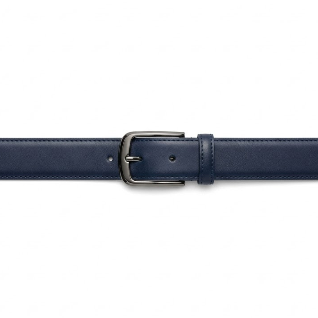 Premium Navy Leather Belt