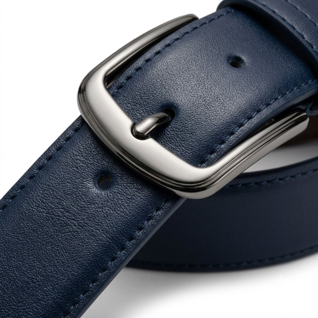 Premium Navy Leather Belt
