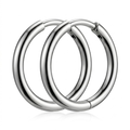 Polished Stainless Steel Circle Hoop Earring
