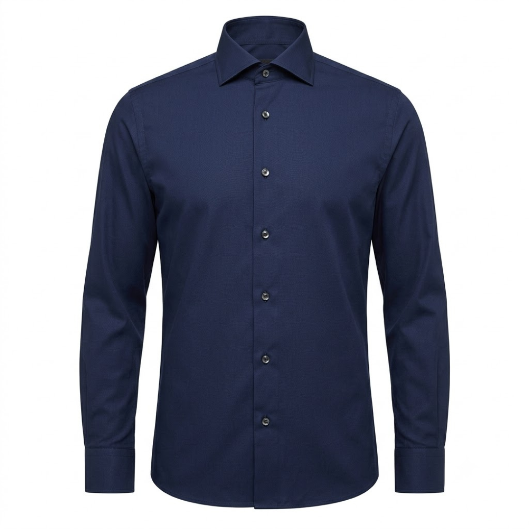 Premium Navy Blue Dress Shirt