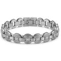 Concentric Motif Stainless Steel Bracelet