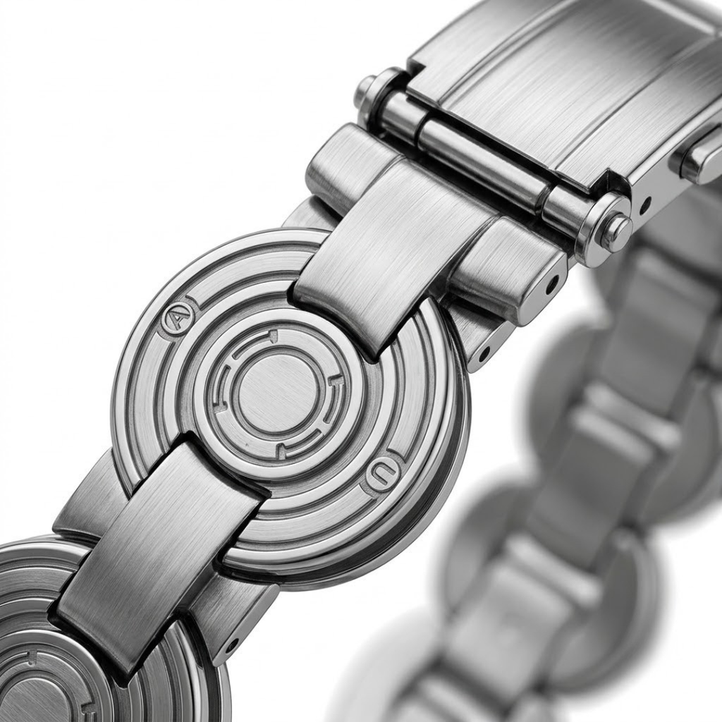 Concentric Motif Stainless Steel Bracelet