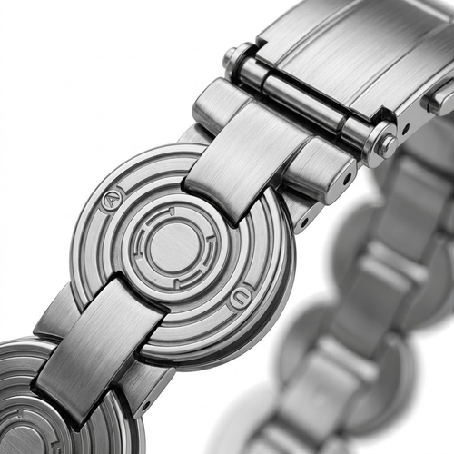 Concentric Motif Stainless Steel Bracelet