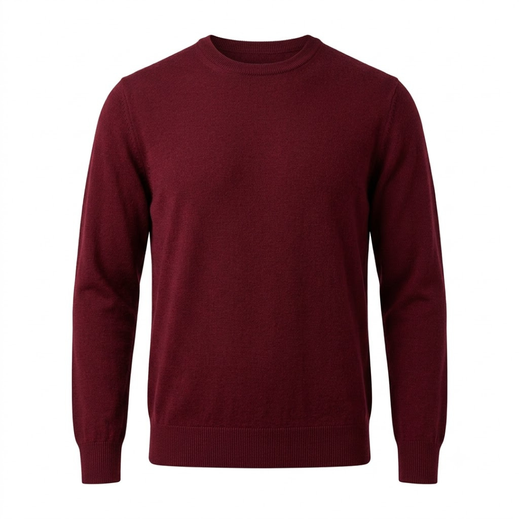Burgundy Fine Merino Wool Sweater