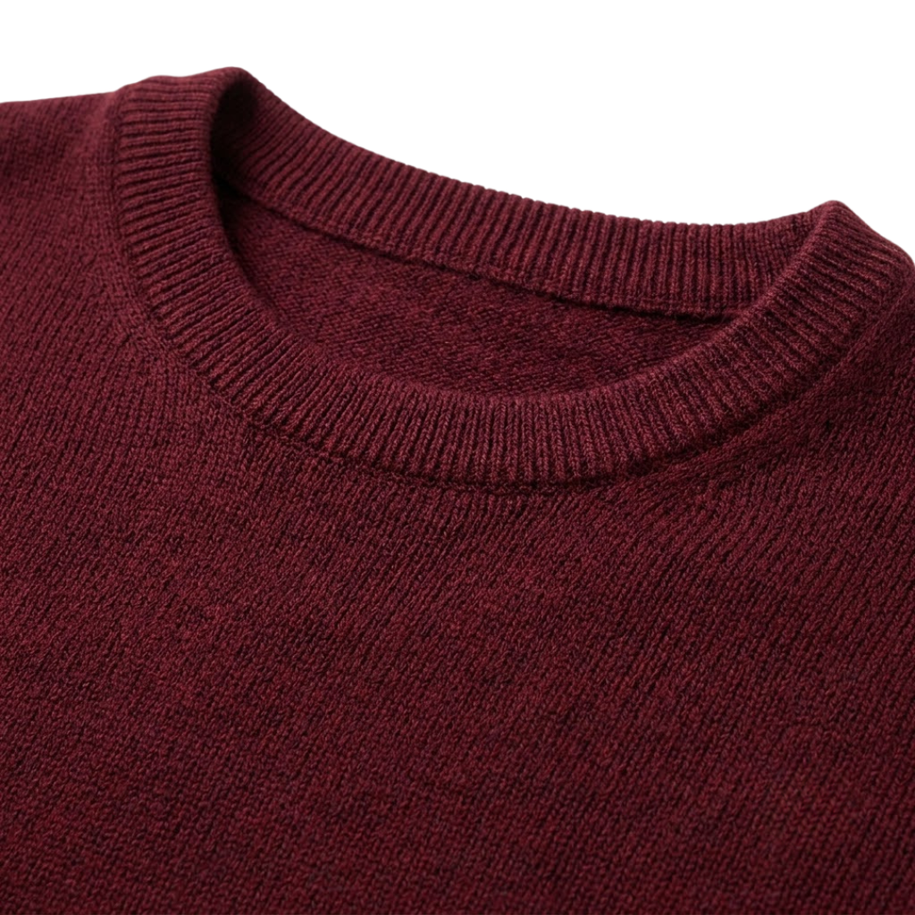 Burgundy Fine Merino Wool Sweater