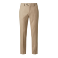 Premium Beige Worsted Wool Tailored Trousers